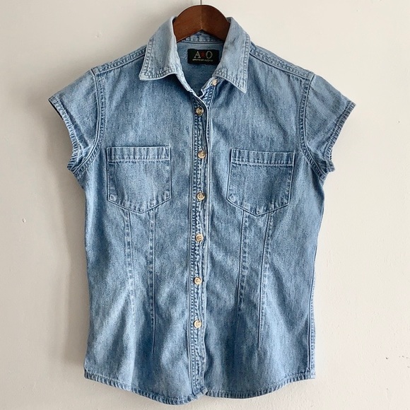 Vintage Denim fitted top - Picture 1 of 7